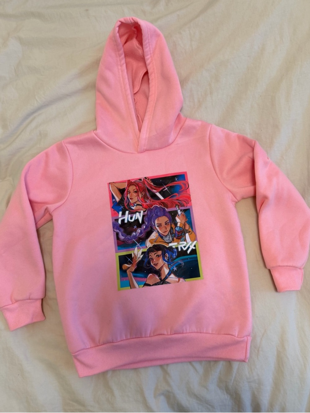 Kids Pink K-Pop Demon Hunters Graphic Hoodie Sweatshirt